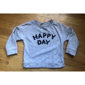 Zara Size 5 Grey “happy Day” Sweatshirt